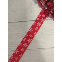 Лента репсовая 1,5 см "Снежинки", цена за 1 м